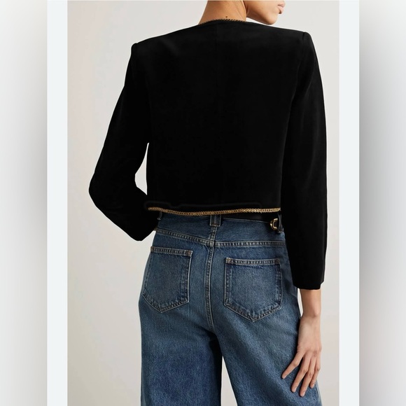 Nili Lotan Patsy Gold Embroidered  Jacket Black Velvet Floral Size XS /O EUC - Picture 11 of 11